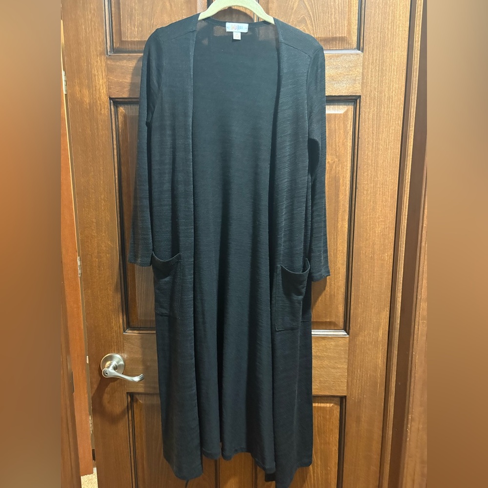 LuLaRoe Black Long Open Cardigan. XSmall.
